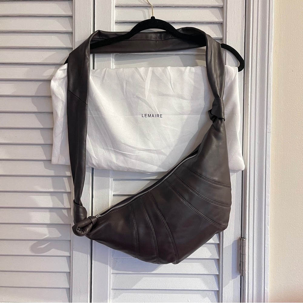 Lemaire Brown leather croissant bag